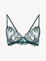 Green non-wired Leavers lace bra_0