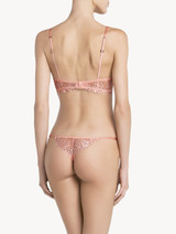 Pink underwired balconette bra with Leavers lace trim_2
