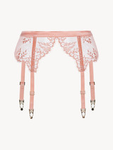 Pink Leavers lace suspender belt_0