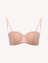 Powder pink lace bandeau bra_0
