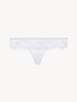 White stretch Leavers lace thong_0