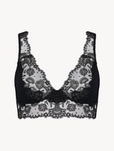 Black embroidered tulle bralette_0