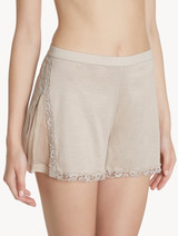 Soft beige cotton and chiffon top_1