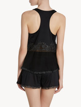 Black cotton and chiffon top_2