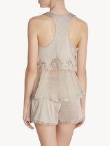 Soft beige cotton and chiffon shorts_2