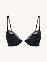Black lurex embroidered tulle push-up bra_0