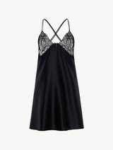 Black silk-satin and tulle slip_0