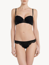 Black silk-satin bandeau bra_1