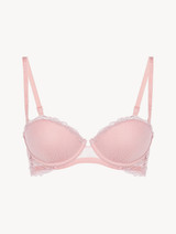 Pink silk-satin bandeau bra_0
