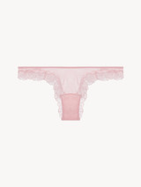 Pink embroidered tulle Brazilian briefs_0