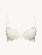 Off-white embroidered tulle push-up bra with silk-satin cups_0