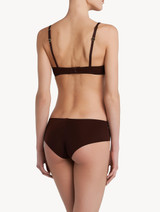 Brown push-up bra with copper macramé_2