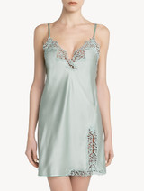 Mint green silk slip with macramé_1