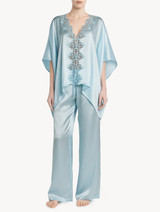 Light blue silk robe with macramé_3