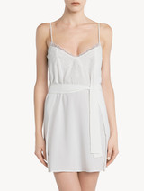 Off-white viscose short slip with tulle_1