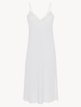 Off-white viscose short nightgown with tulle_0
