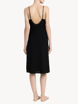 Black viscose short nightgown with tulle_2