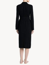 Black viscose short robe with tulle_2