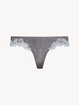 Grey silk thong with lurex frastaglio_0