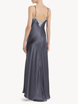 Grey silk long nightgown with lurex frastaglio_2