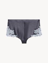 Grey silk sleep shorts with lurex frastaglio_0