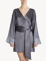 Grey silk short robe with lurex frastaglio_1