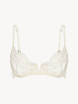 Off-white sheer embroidered tulle underwired bra_0