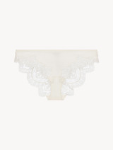 Off-white matt Lycraembroidered tulle medium brief_0