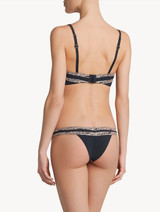 Dark grey and pink embroidered tulle Brazilian brief_2