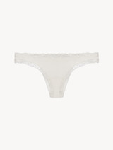 Off-white embroidered tulle Brazilian brief_0