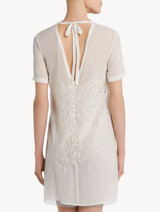 Off-white tulle and silk-georgette short nightgown_2