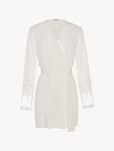Off-white tulle and silk-satin short robe_0