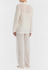 Off-white tulle and silk-georgette pyjamas_2