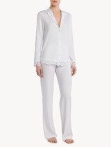 White modal stretch long pyjamas_1