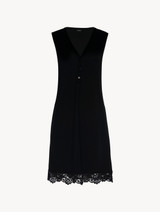 Black modal stretch short nightgown_0