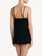 Black jersey modal slip with thong_1