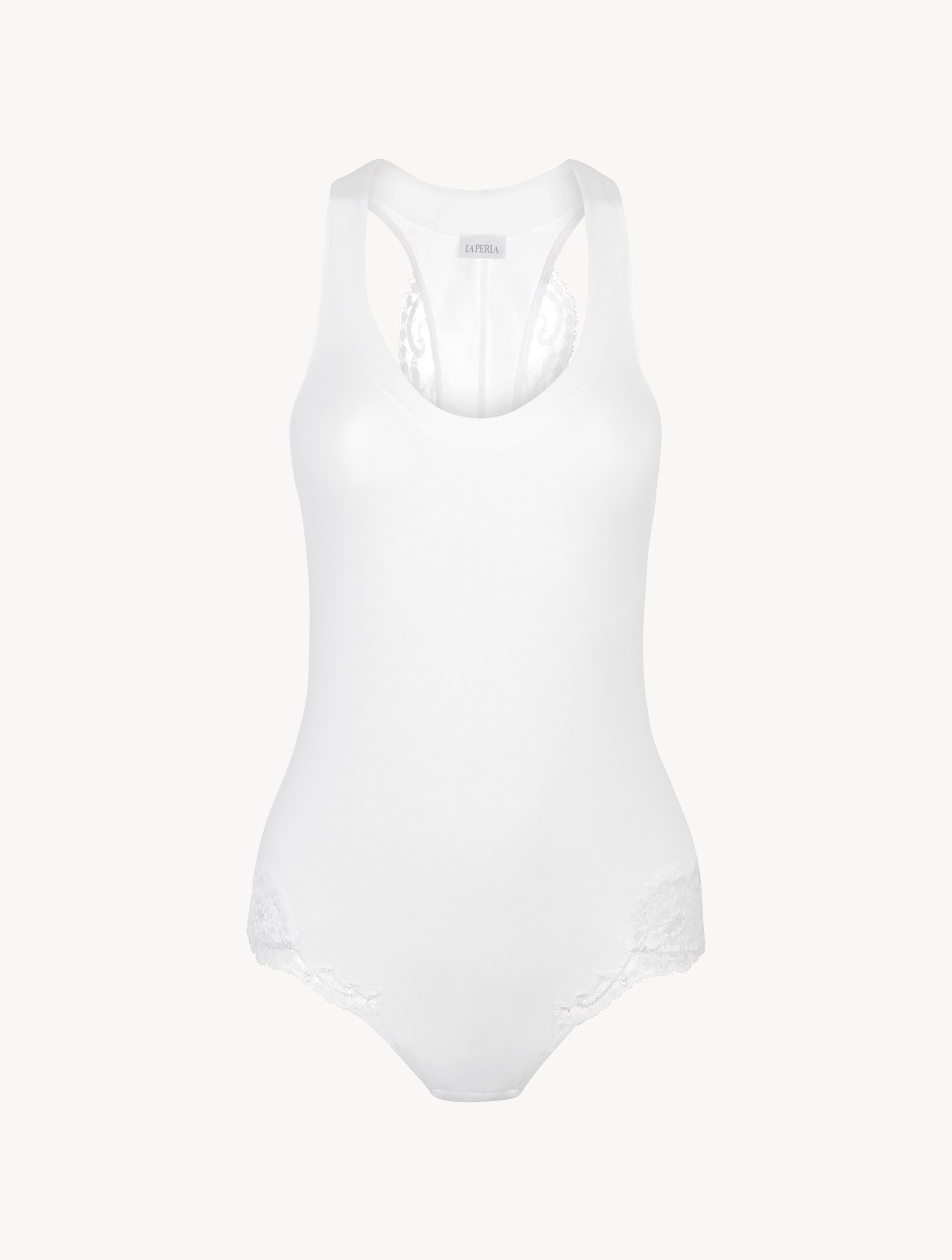 Transparent Detailed Knit Tulle Bodysuit