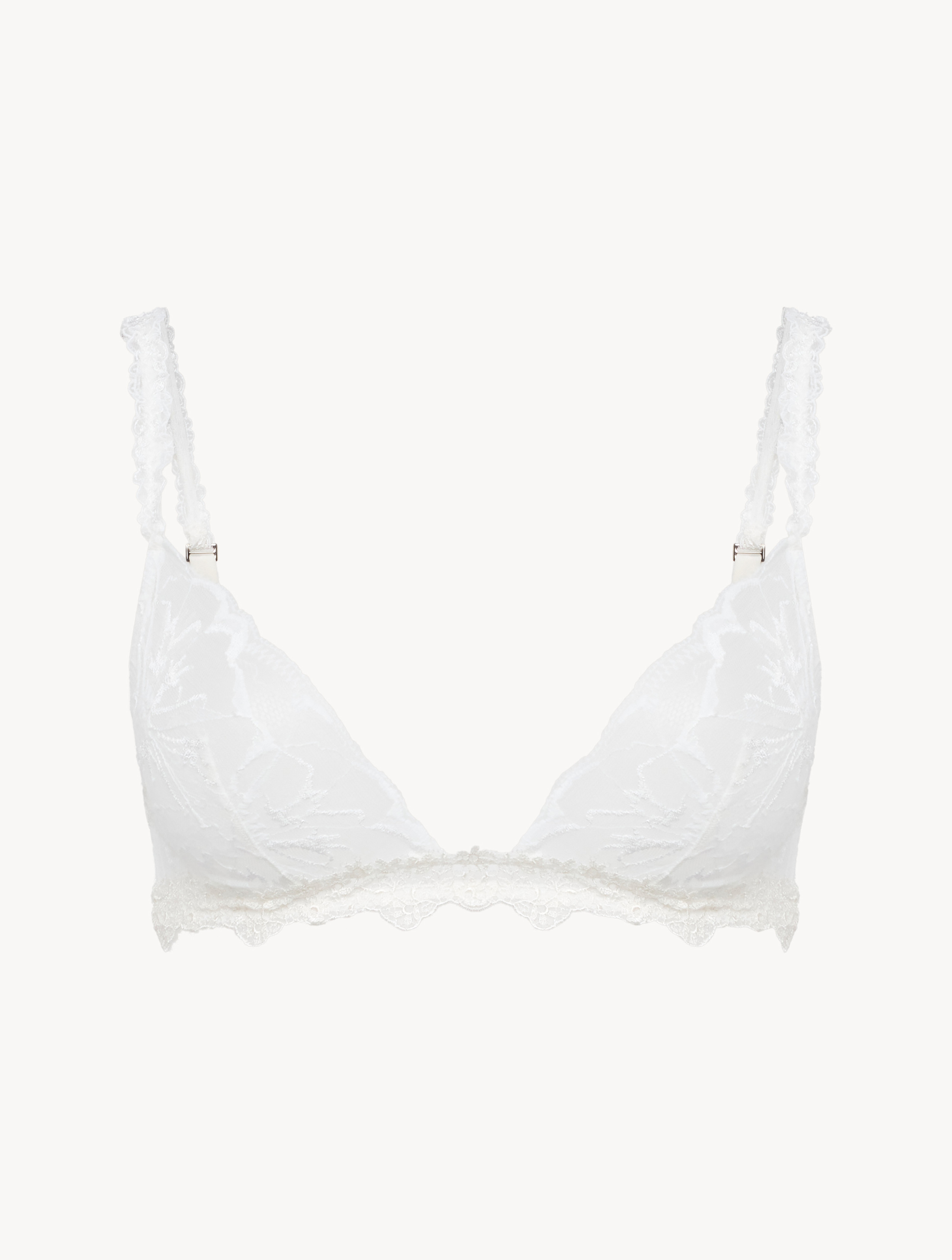 Luxury Lace Triangle Bra in White | La Perla