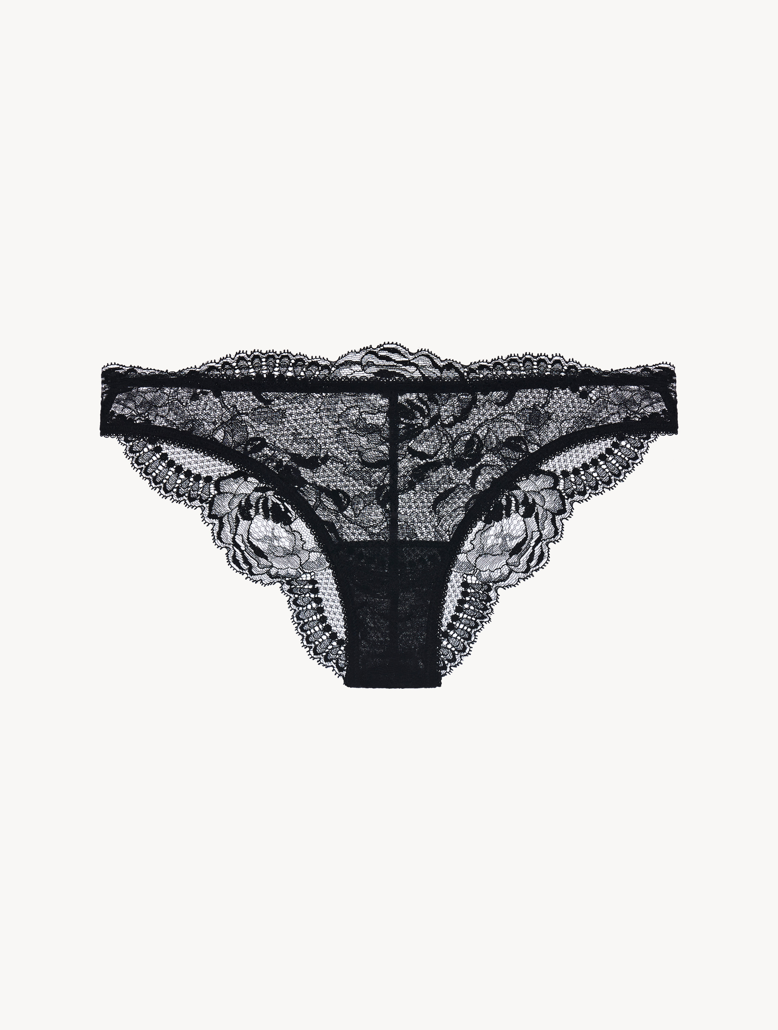 Luxury stretch Lace and tulle Brazilian Panties in black | La Perla