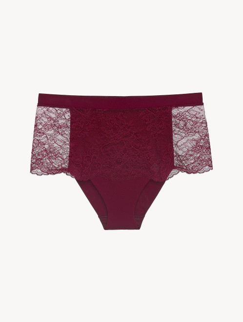 Cranberry Leavers lace high-waisted brief_4