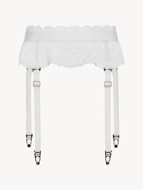 Off-white Leavers lace and Lycra suspender belt_0