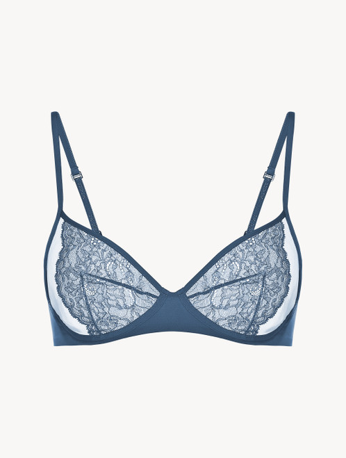Cornflower blue Leavers lace non-wired bra_4