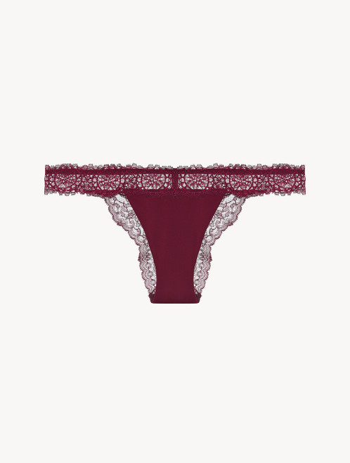 Cranberry Leavers lace Brazilian brief_2