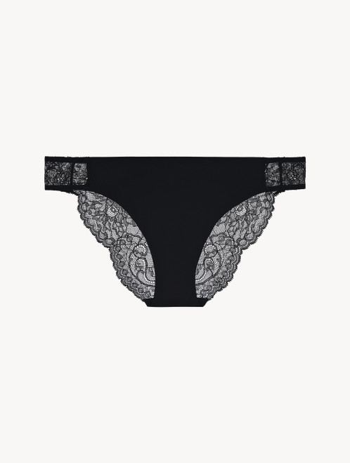 Black Leavers lace sheer medium brief_1