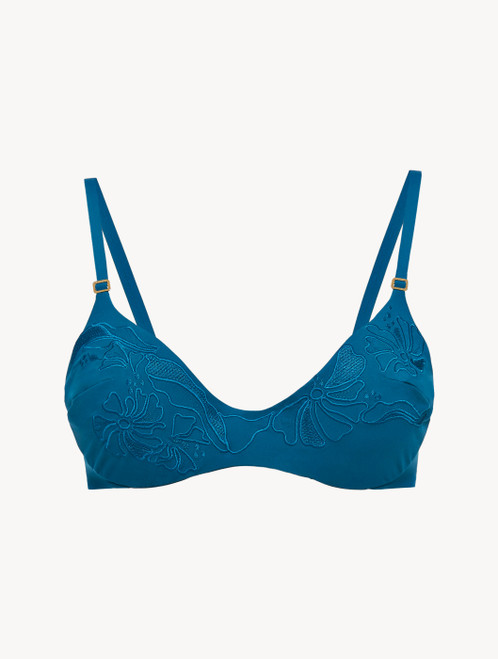 Petrol blue underwired bikini top_0