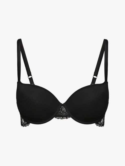 T-shirt Bra in black embroidered tulle_2