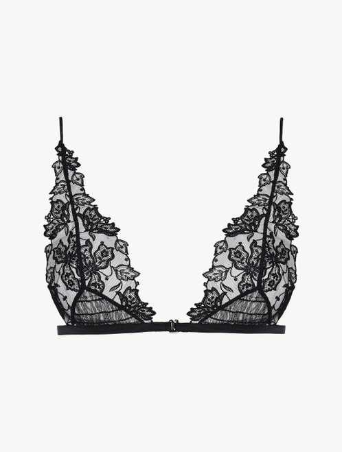Triangle Bra in black embroidered tulle_1