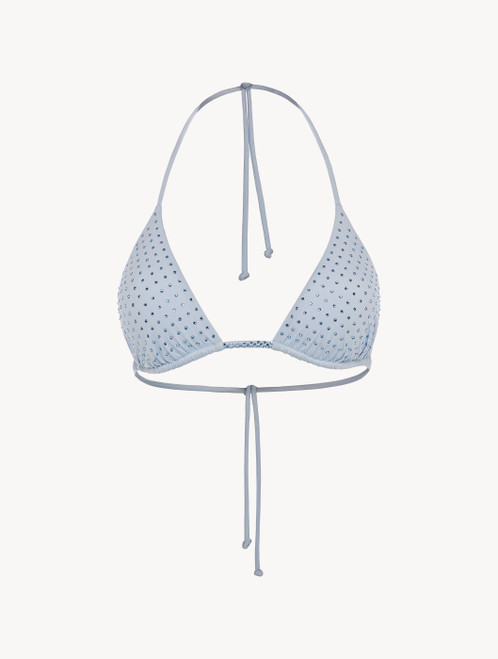 Triangle Bikini Top in azure blue_3