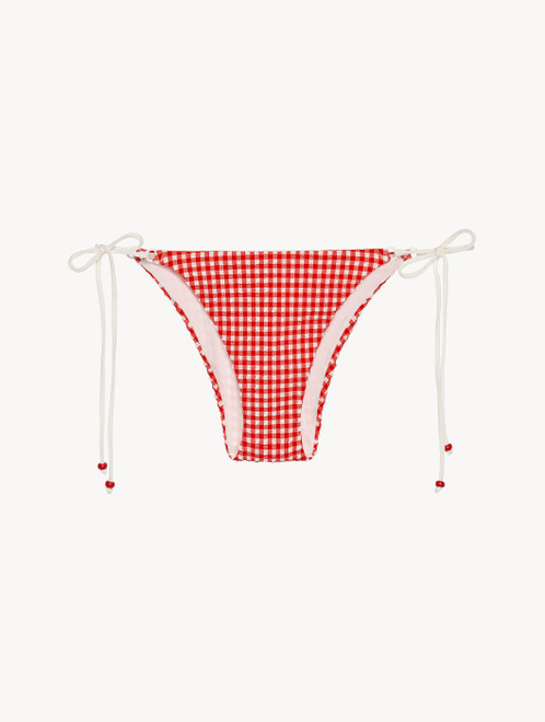 Ribbon Bikini Briefs in red gingham seersucker_1