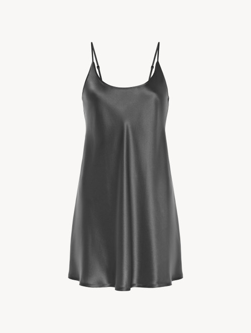 Silver silk short nightgown_0
